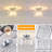 Semi Flush Mount Modern Chandelier Crystal Ceiling Light Fixture Small Close To Ceiling Light(Silver)