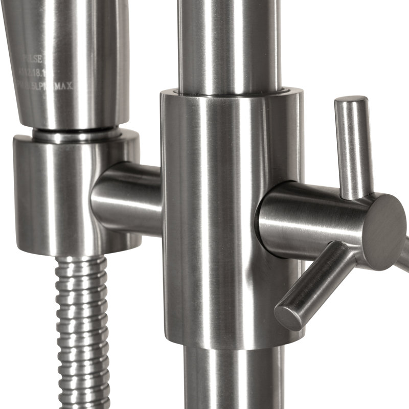 Système de douche AquaBar 5,5 po avec barre coulissante intégrée et douchette multifonction , Nickel brossé
