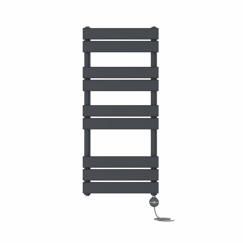 Flat Panel Towel Rail Heated Towel Rails, 100cm H x 45cm W x 6.2cm D, Anthracite