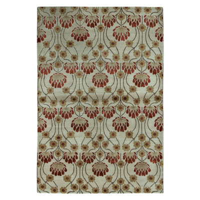 Hand Knotted Area Rug in Ivory