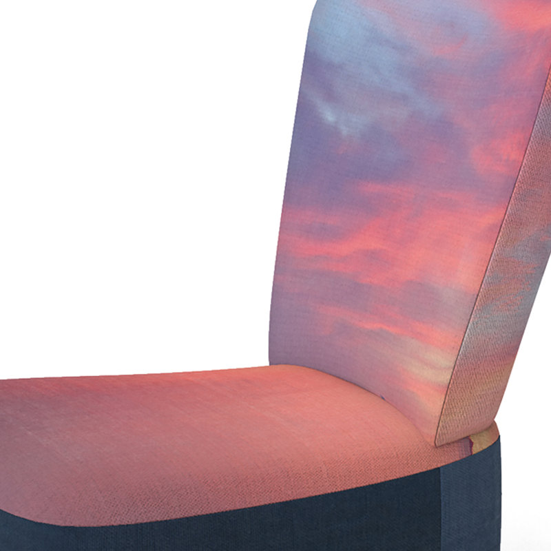 Accent Chair, Beige Floral Pattern Upholstered Decor - Beige Floral Pattern II, Red/Blue