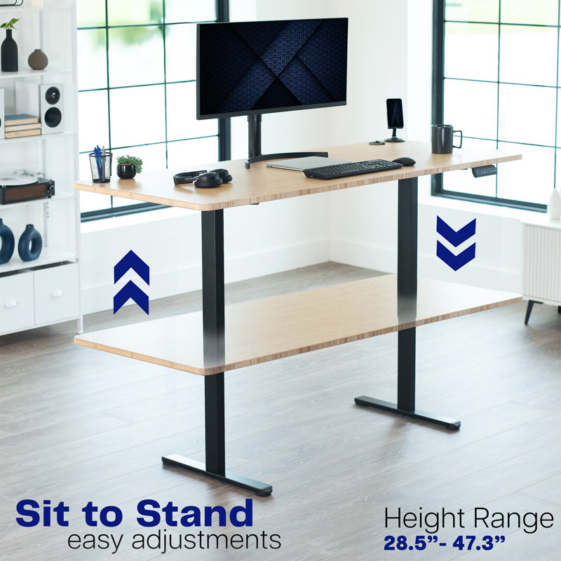 VIVO Electric Dual Motor Standing Desk Frame, E-200 Series, Black