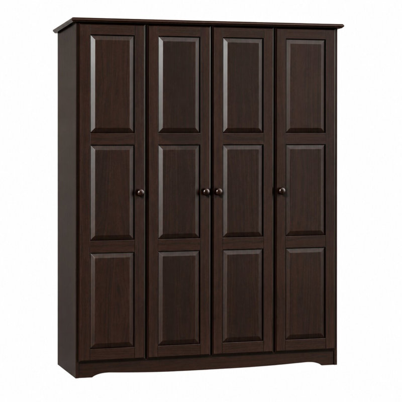 Armoire-penderie 100% bois Arieyana, Café
