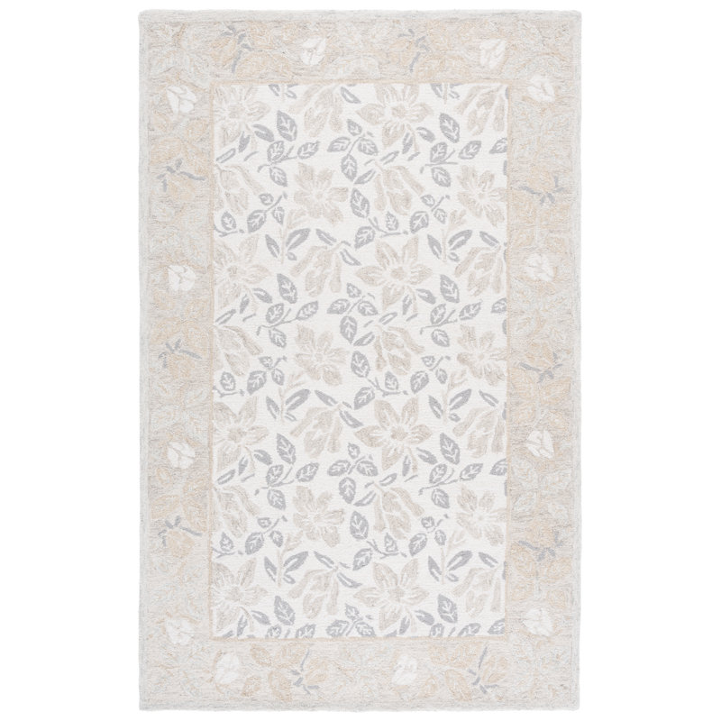 Jardin Hand Tufted Wool, Cotton Floral Indoor Rug, Rectangle 9' x 12'
