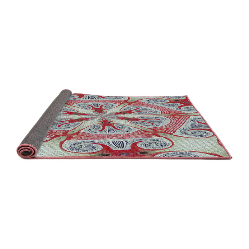 Blanc/Tapis décoratif rose, Carré 8 pi