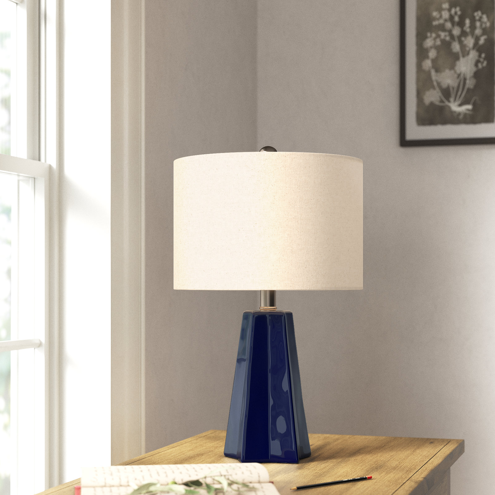 Magalie Ceramic Table Lamp, Blue