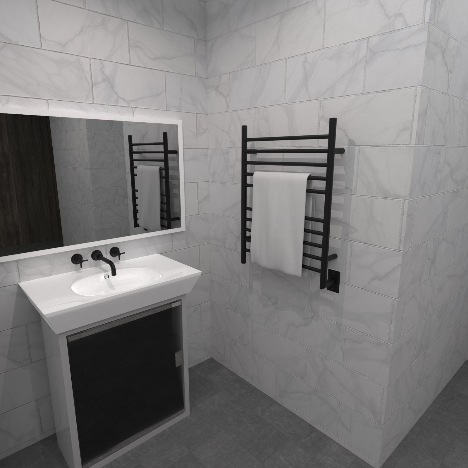 Wall Mount Electric Towel Warmer, Matte Black