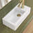 Small Bathroom Sink, 15"X7" Mini Rectangle Wall Mount Vessel Sink For Bathroom Powder Room Cloakroom, Floating Space Saving Design, Easy To Clean White Ceramic Wash Basin (Right Hand)﻿