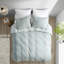 Couette en coton pour lit double / grand, avec rayures naturelles et fermeture à boutons 3 pièces pour lit, attaches de coin imprimées