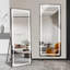 Miroir vertical pleine longueur avec lumière DEL, miroir de plancher illuminé avec support, miroir mural avec cadre mince en alliage d'aluminium pleine longueur