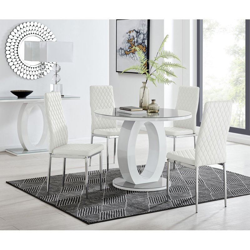 Scottsmoor 4 - Person Dining Set, Grey, White