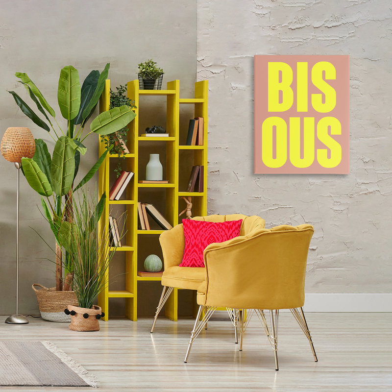 Bisous Kiss Typography Canvas, design by House of Lulu, 30" H x 24" W