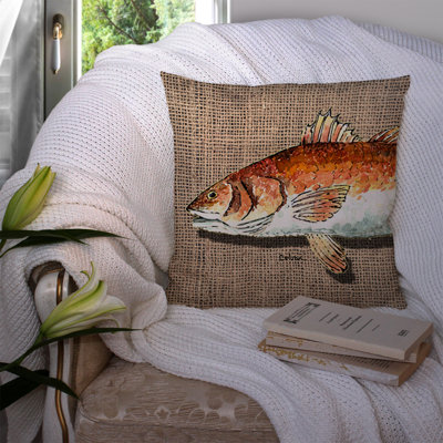 Housse et insert de coussin carré rouge Red Fish