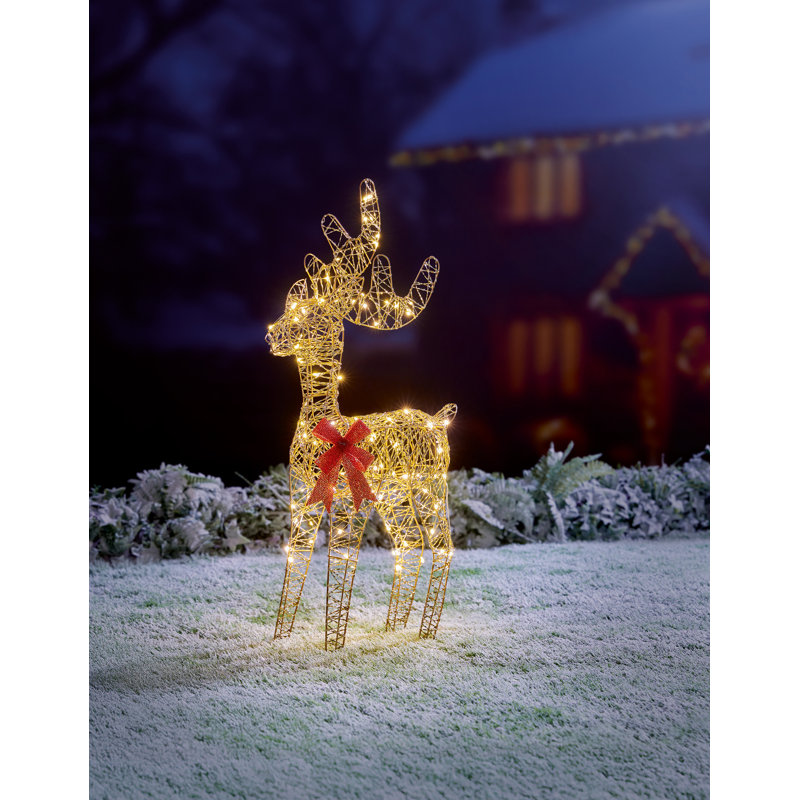 Pre-lit Golden Elegance Standing Reindeer