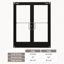 Porte extérieure à la française de 72 po x 84 po, en aluminium anodisé noir, prémontée, pour commerces-118377523