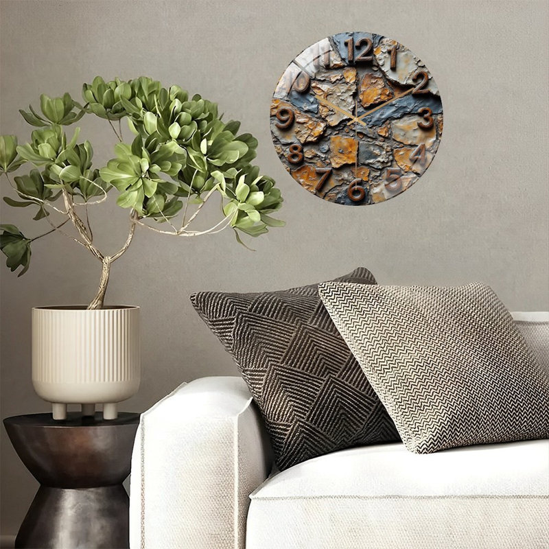 Horloge murale en pierre 12 po