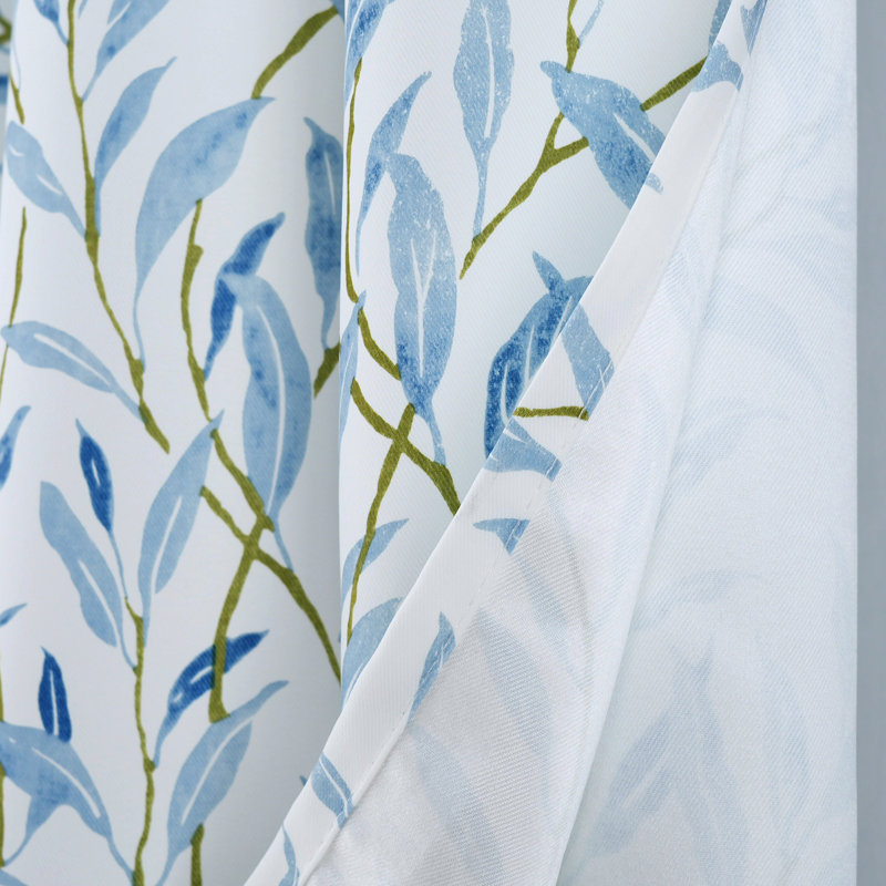 Rideau occultant en polyester Sinaya, Bleu