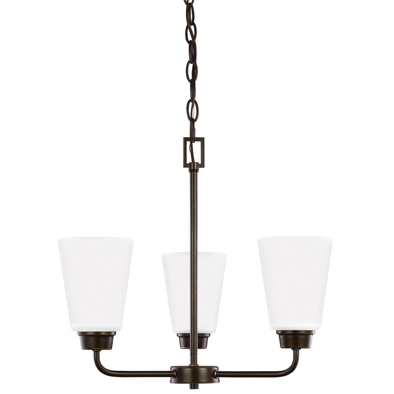 Lustre à trois lumières Kerrville de Génération Éclairage , Non, Nickel brossé, 3