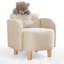 Fauteuil à oreilles pour enfants, couleur crème, 20,1 po x 18,5 po x 20,9 po | Revêtement 100% coton, éponge orthopédique 35 pouces de 2,8 pouces, pieds en bois robustes | Style bohémien et scandinave, parfait pour la salle de jeux et la chambre de -739057892