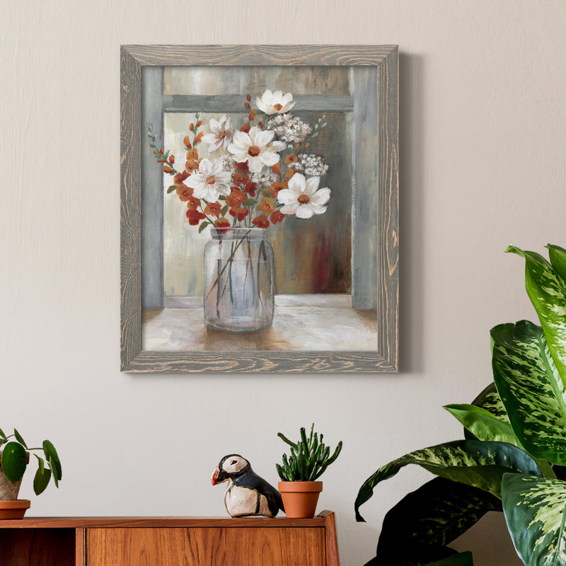Peinture automnale - Peinture sur toile encadrée, H 24 po x l 18 po x P 1,5 po, gris