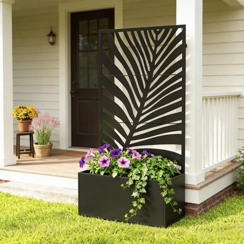 Lit de jardin surélevé pour l'extérieur, boîte à fleurs en métal, grande boîte à fleurs
