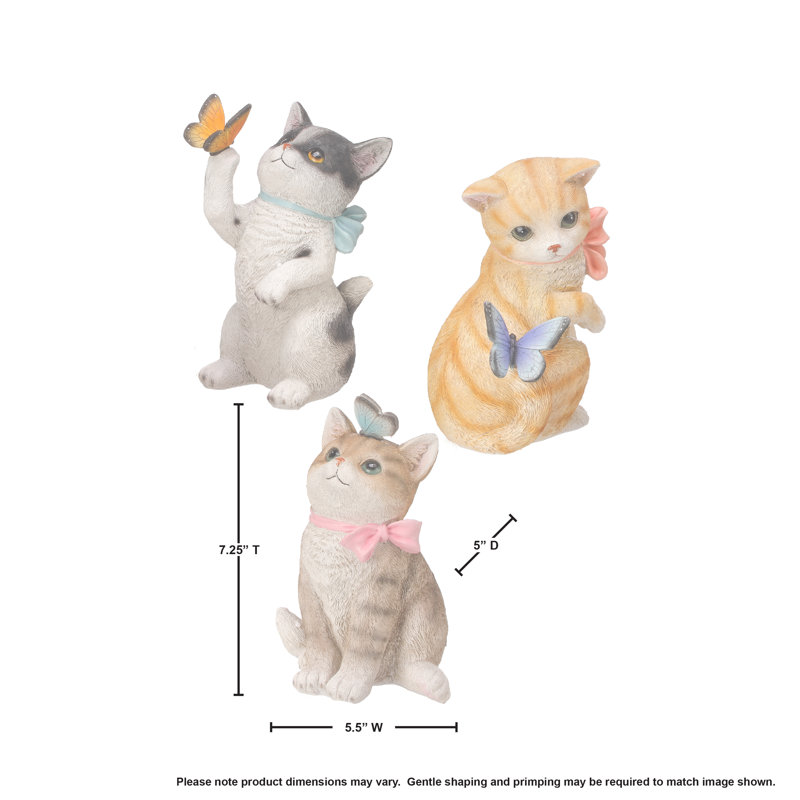 Cahide Cat With Bow And Butterfly