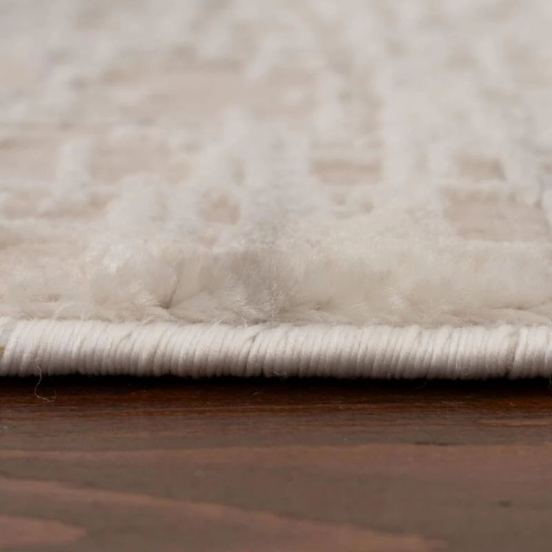 Carmel Modern Abstract Cream/Grey Area Rug, Rectangle 80 x 150 cm