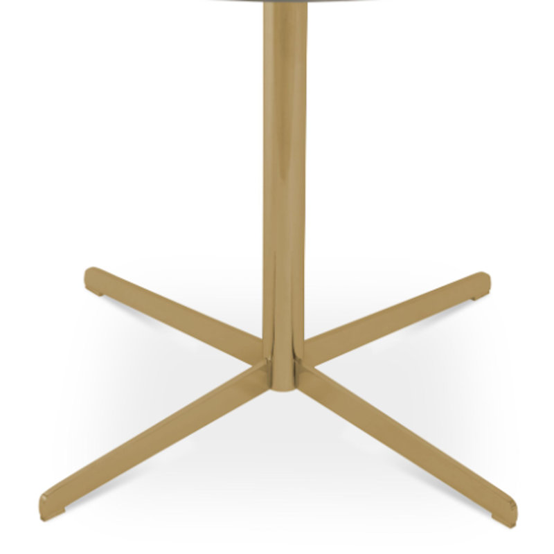 Diana Round Laminate Dining Table, Black, 36" W x 36" L, Brass