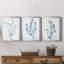 Antique Botanical In Blue VII - Ensemble de 3 peintures sur toile encadrées-2062084385-2062084390