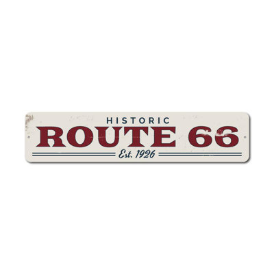 Route 66 Est Date Custom Aluminum Sign