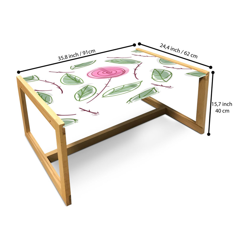 Jabraylin Trestle Coffee Table, 40cm H x 91cm W x 62cm D
