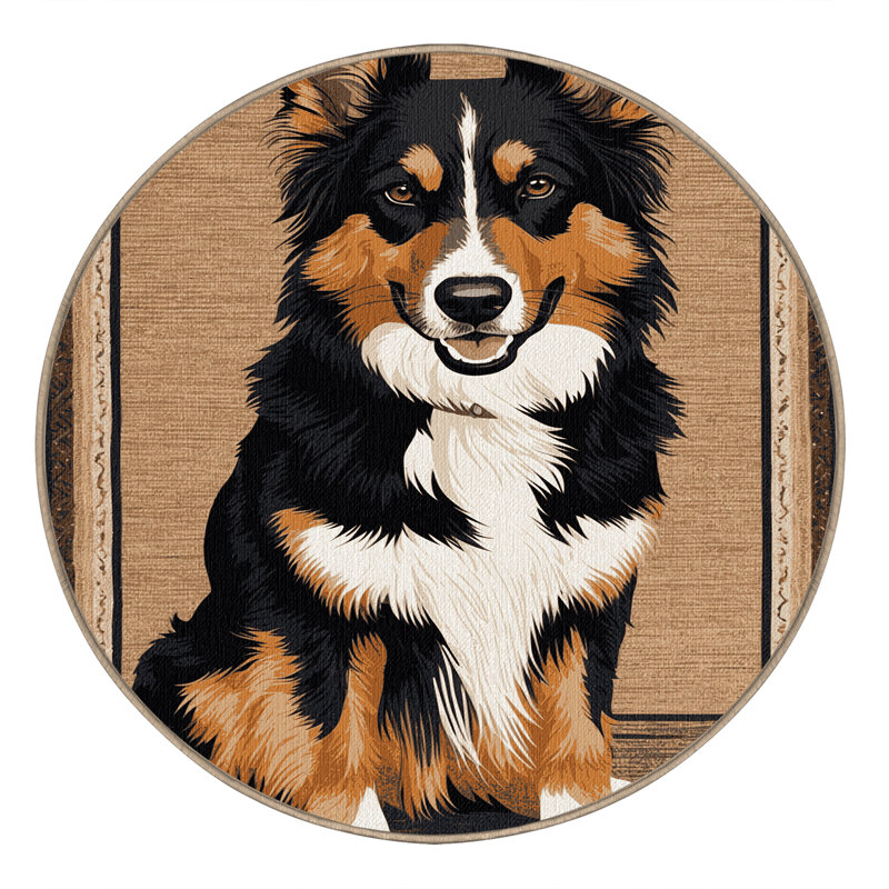  Tapis lavable Entlebucher Mountain Dog Dogs, Rond 3 pi
