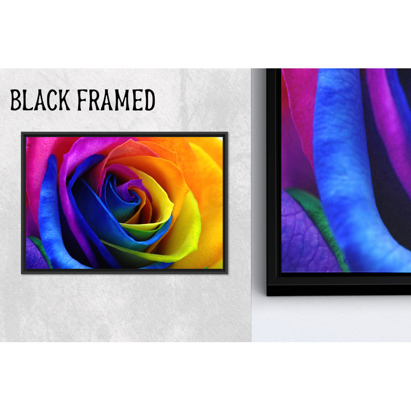 Élégante œuvre d'art sur toile imprimée: art mural en verre rose éclatant, 1P BlackFramedCanves, 27,6 po H x 39,4 po l