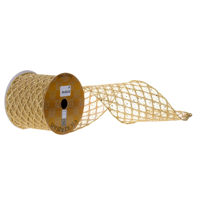 Ruban filaire à paillettes Vickerman, Or, H 0,13 po x l 360 po x P 4 po