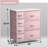 Sorbus Dresser with 7 Drawers - Storage Chest Organizer with Steel Frame, Wood Top, Handles, Fabric Bins, Pink-61396315