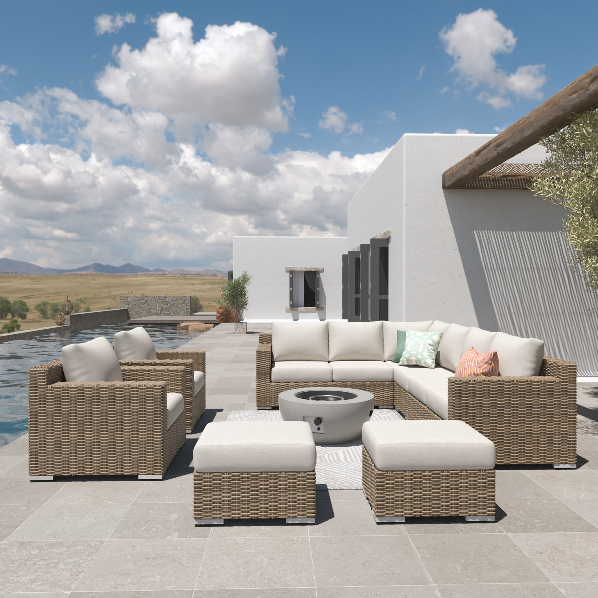 Casey 9-Piece Fire Seating Sectional