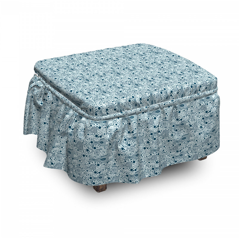 Housse pour repose-pieds poissons et bulles