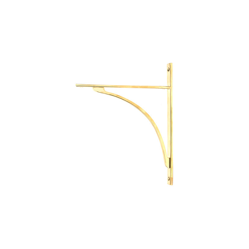 Apperley Shelf Bracket, Polished Brass, 31.4cm H x 9.8cm W x 2cm D