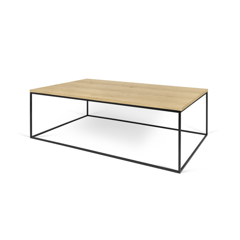 Gargiulo Coffee Table, Wild Oak, Black Lacquered Steel