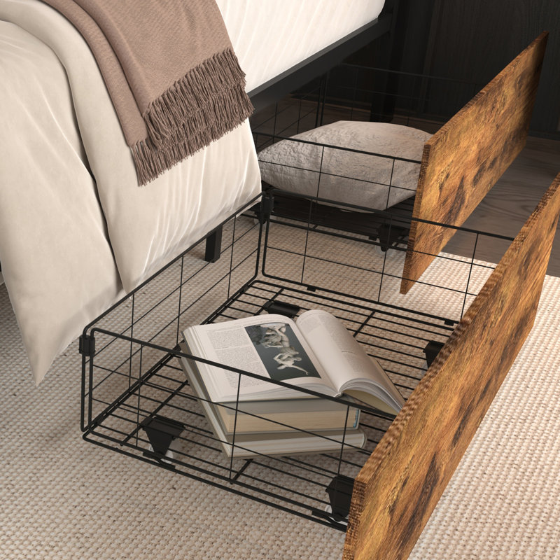 Cadre de lit avec tiroirs de rangement, Lit double