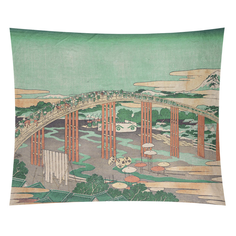 Tapisserie de pont japonais, H 91 po x l 107,5 po, Intérieur