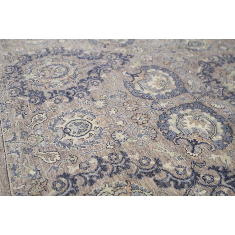 One-of-a-Kind Hand-Knotted High-Quality Gray/Blue/Beige Area Rug