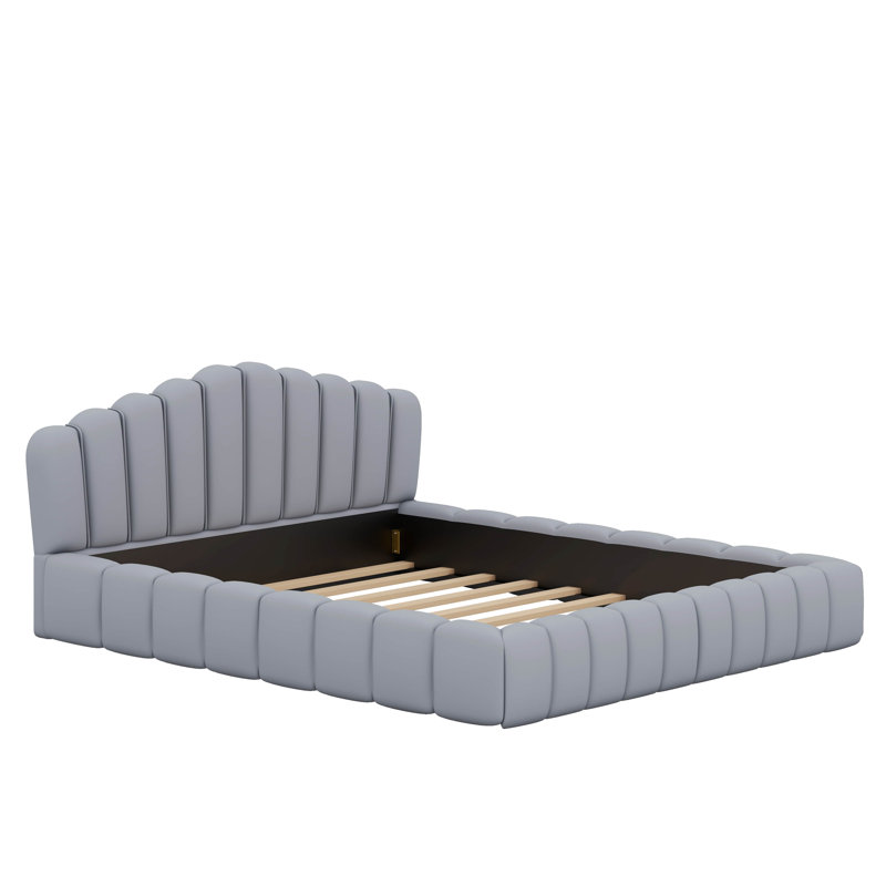 Lit de plancher en velours, Bleu clair