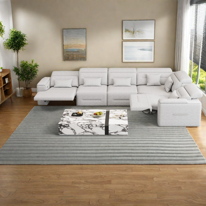 Multifunctional Sectionals Sofa, Polyester Beige, Modern Design For Home