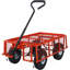 Chariot de jardin en acier, côtés amovibles en maille d'acier, 3 pieds cubes, capacité de 550 lb, vert-126116051