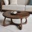 Table basse ronde de style chinois brun-130056157