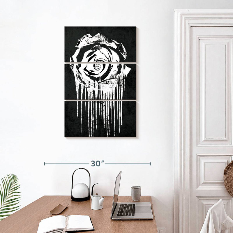 Goutte de peinture Harnek White Rose, H 32 po x l 20 po