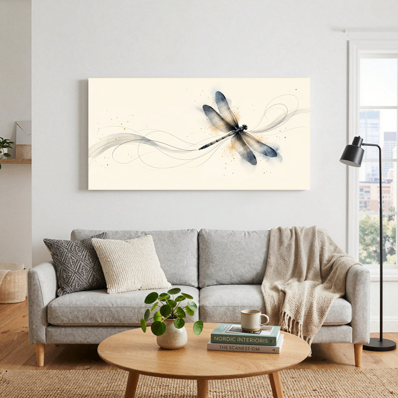 Ensemble de 1 tableau sur toile Libellule, 46“W x 24”H, Wrapped Canvas