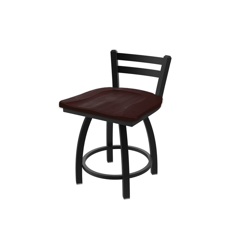 Tabouret de coiffeuse 411 Jackie, Bois - Érable cerisier foncé, Noir froissé