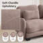 Rosman Oversized Chenille 4-Seater Sofa with Lumbar Pillows, Deep Cushioned Seats, Curved Arms, and Easy Modular Assembly-133650878